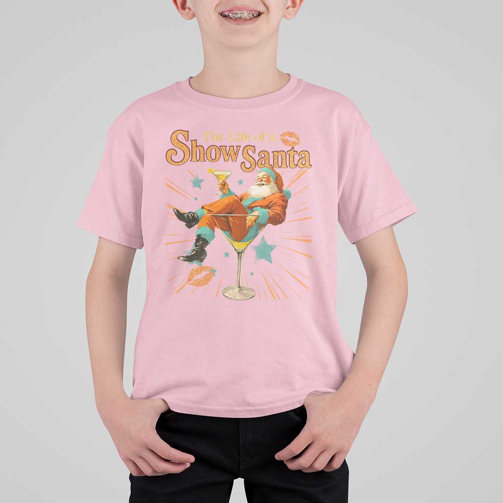 The Life Of The Show Santa T Shirt For Kid Funny Christmas Orange Santa - Wonder Print Shop
