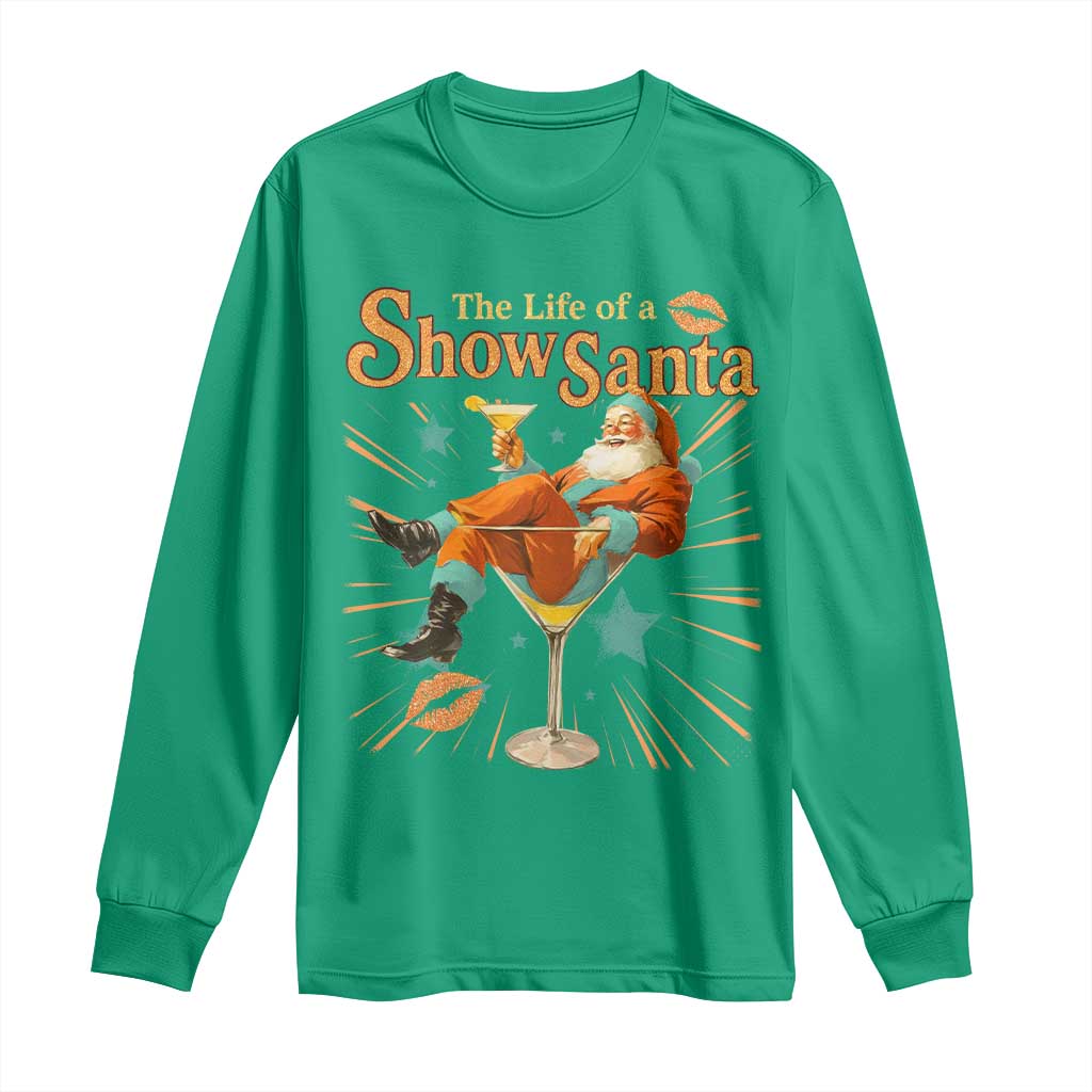 The Life Of The Show Santa Long Sleeve Shirt Funny Christmas Orange Santa - Wonder Print Shop