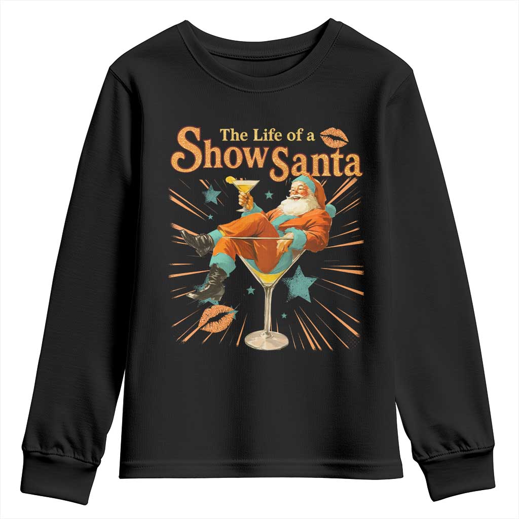 The Life Of The Show Santa Youth Sweatshirt Funny Christmas Orange Santa - Wonder Print Shop