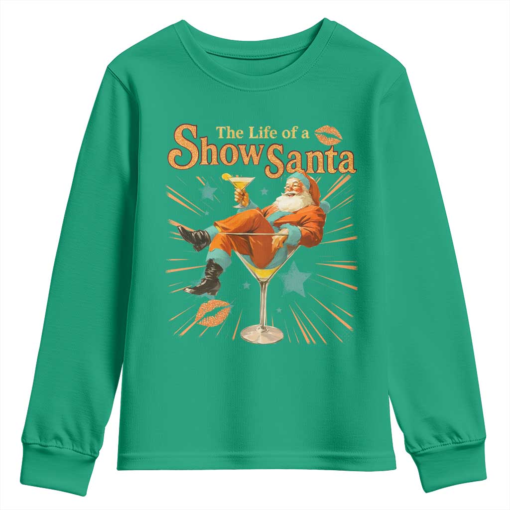 The Life Of The Show Santa Youth Sweatshirt Funny Christmas Orange Santa - Wonder Print Shop