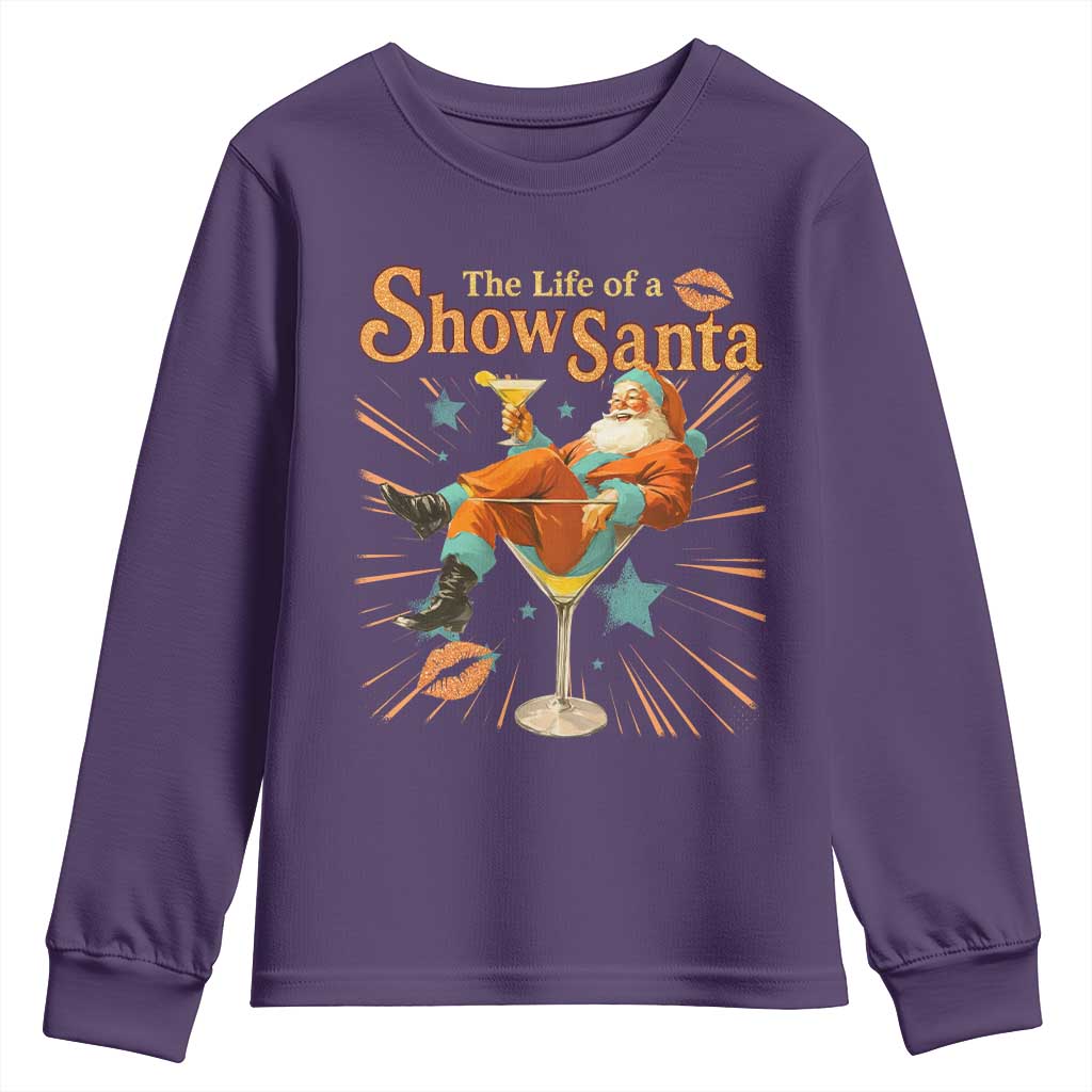 The Life Of The Show Santa Youth Sweatshirt Funny Christmas Orange Santa - Wonder Print Shop