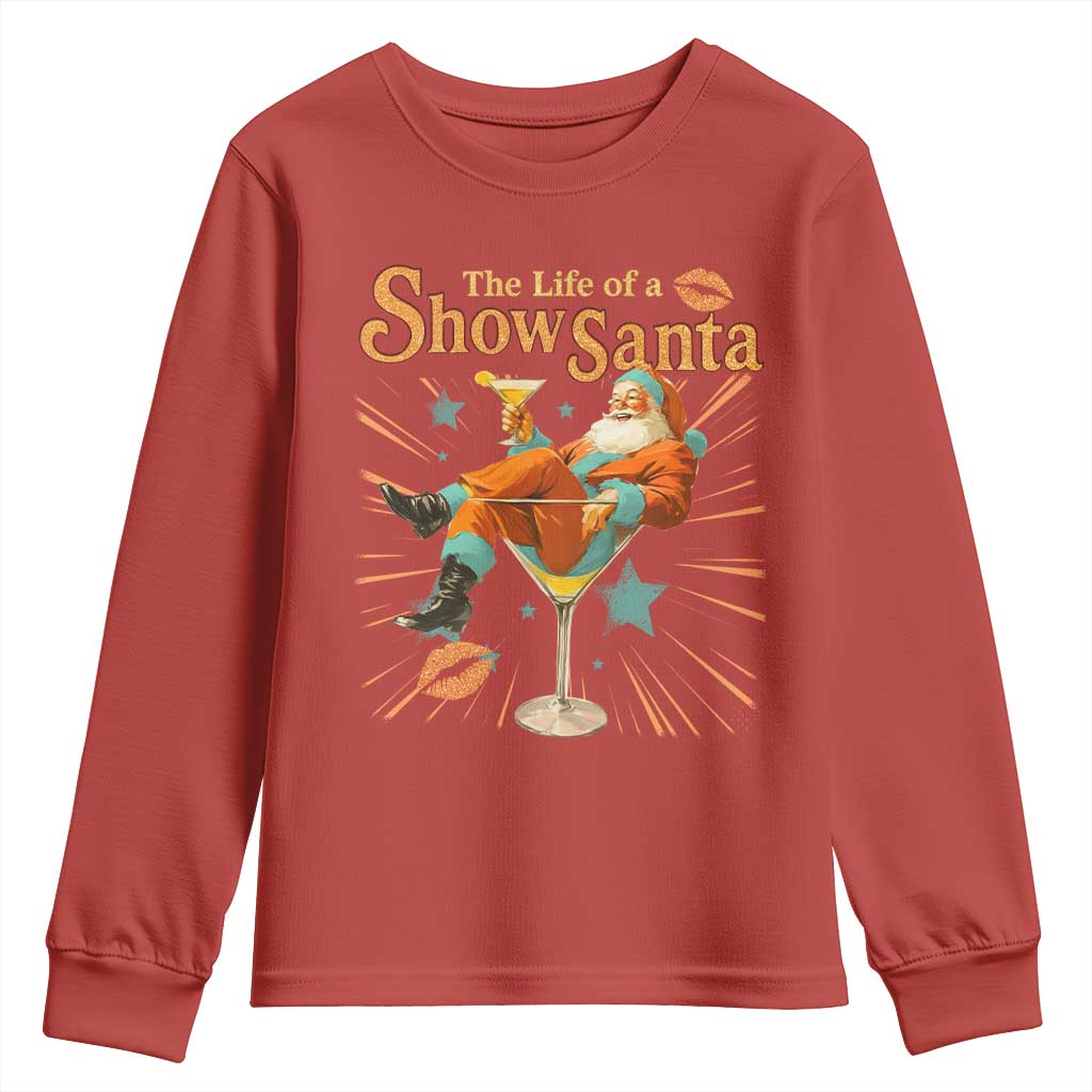 The Life Of The Show Santa Youth Sweatshirt Funny Christmas Orange Santa - Wonder Print Shop