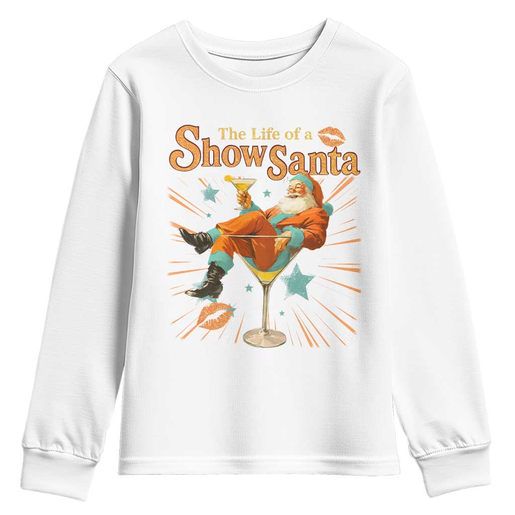 The Life Of The Show Santa Youth Sweatshirt Funny Christmas Orange Santa - Wonder Print Shop