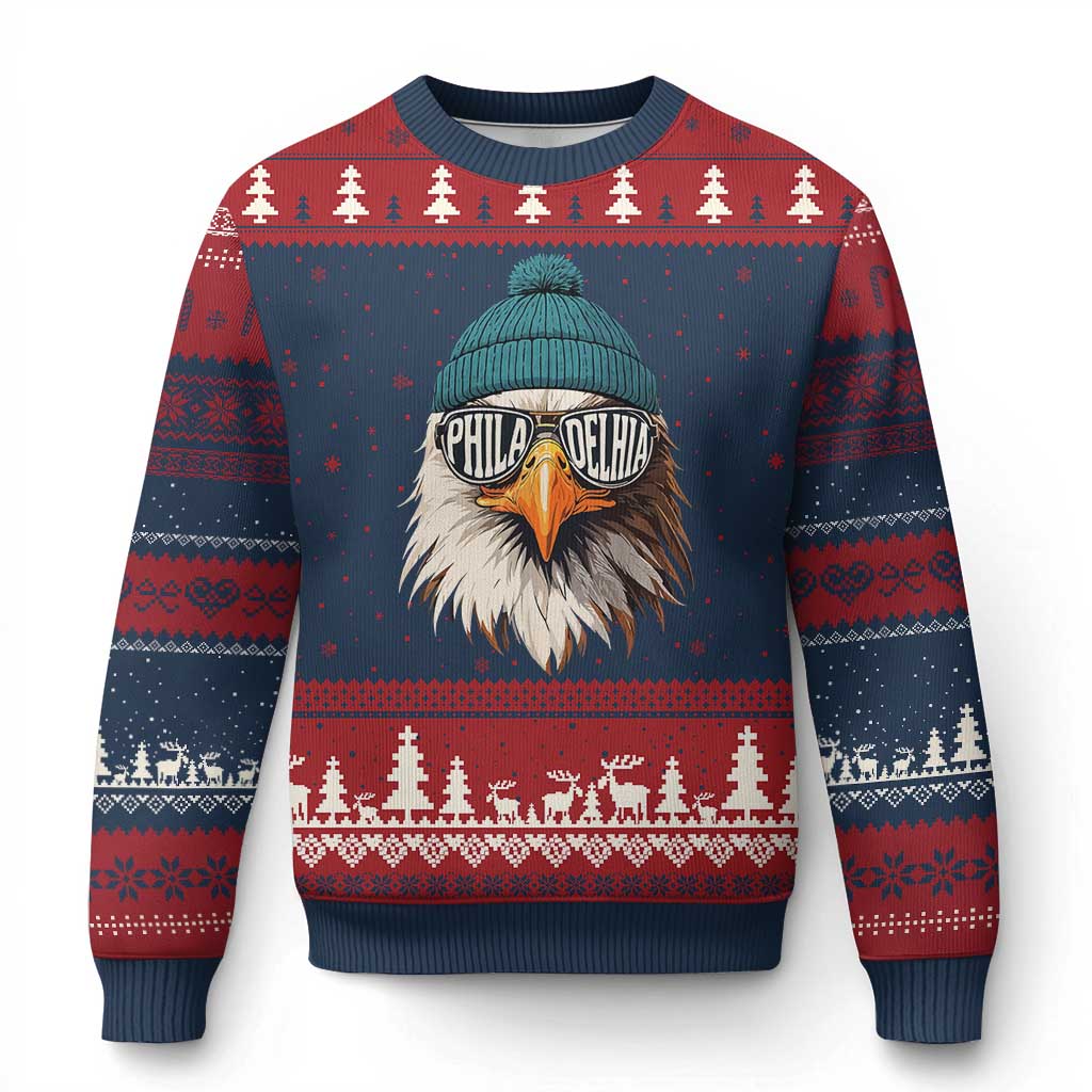 Philadelphia Fan Ugly Christmas Sweater Eagles Sport Philly Fan Game Day - Wonder Print Shop