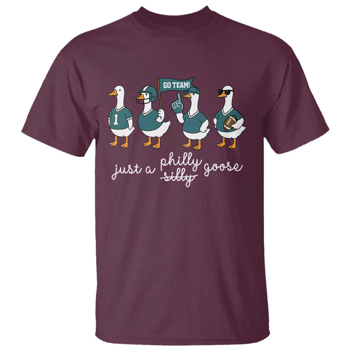 Just A Philly Goose T Shirt Funny Philadelphia Fan Silly Gooses Game Day - Wonder Print Shop