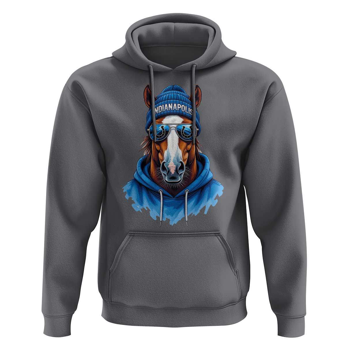 Indianapolis Fan Hoodie Blue Horse Sports Lover Game Day - Wonder Print Shop