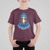 Indianapolis Fan T Shirt For Kid Blue Horse Sports Lover Game Day - Wonder Print Shop