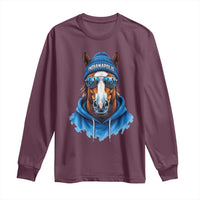 Indianapolis Fan Long Sleeve Shirt Blue Horse Sports Lover Game Day - Wonder Print Shop