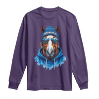 Indianapolis Fan Long Sleeve Shirt Blue Horse Sports Lover Game Day - Wonder Print Shop