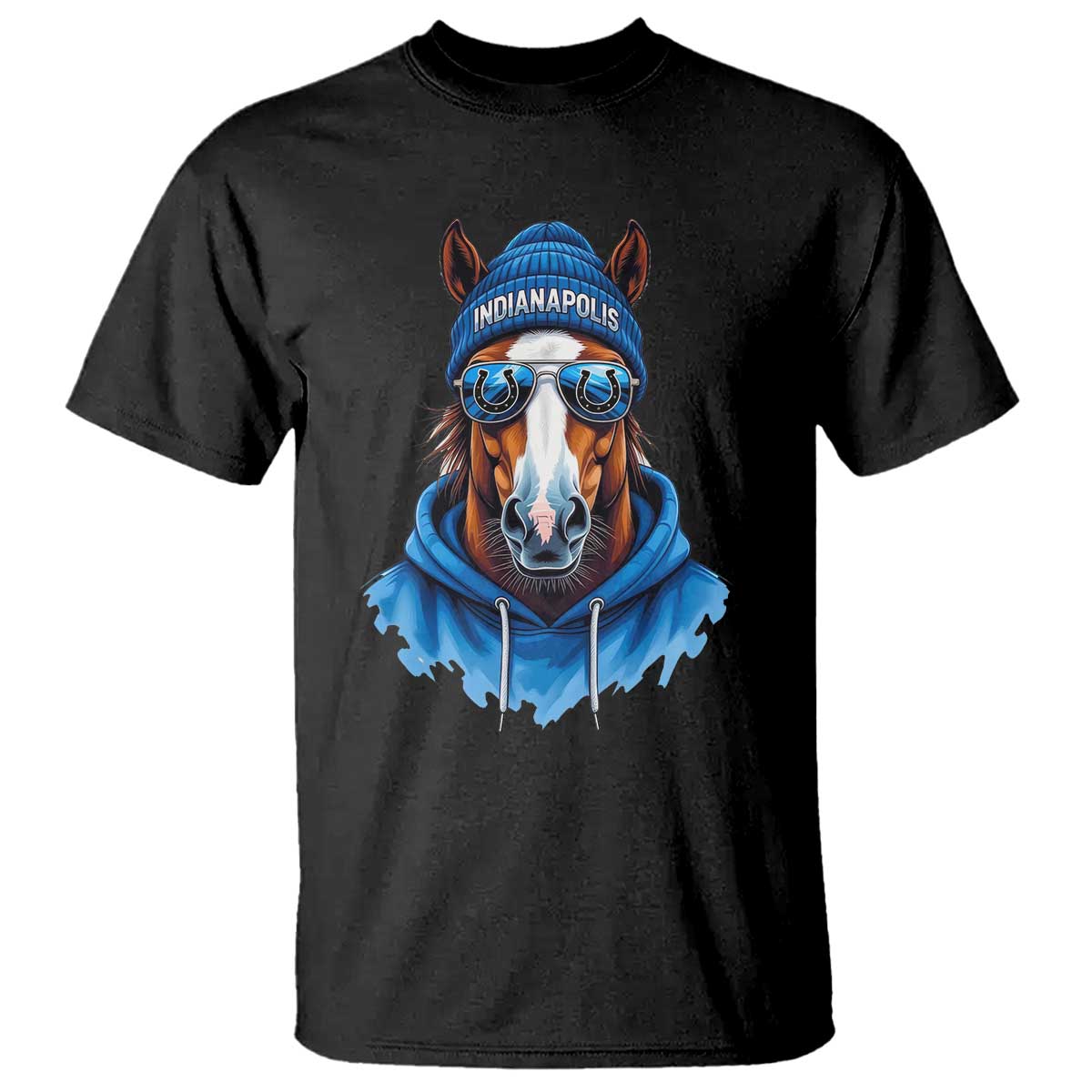 Indianapolis Fan T Shirt Blue Horse Sports Lover Game Day - Wonder Print Shop