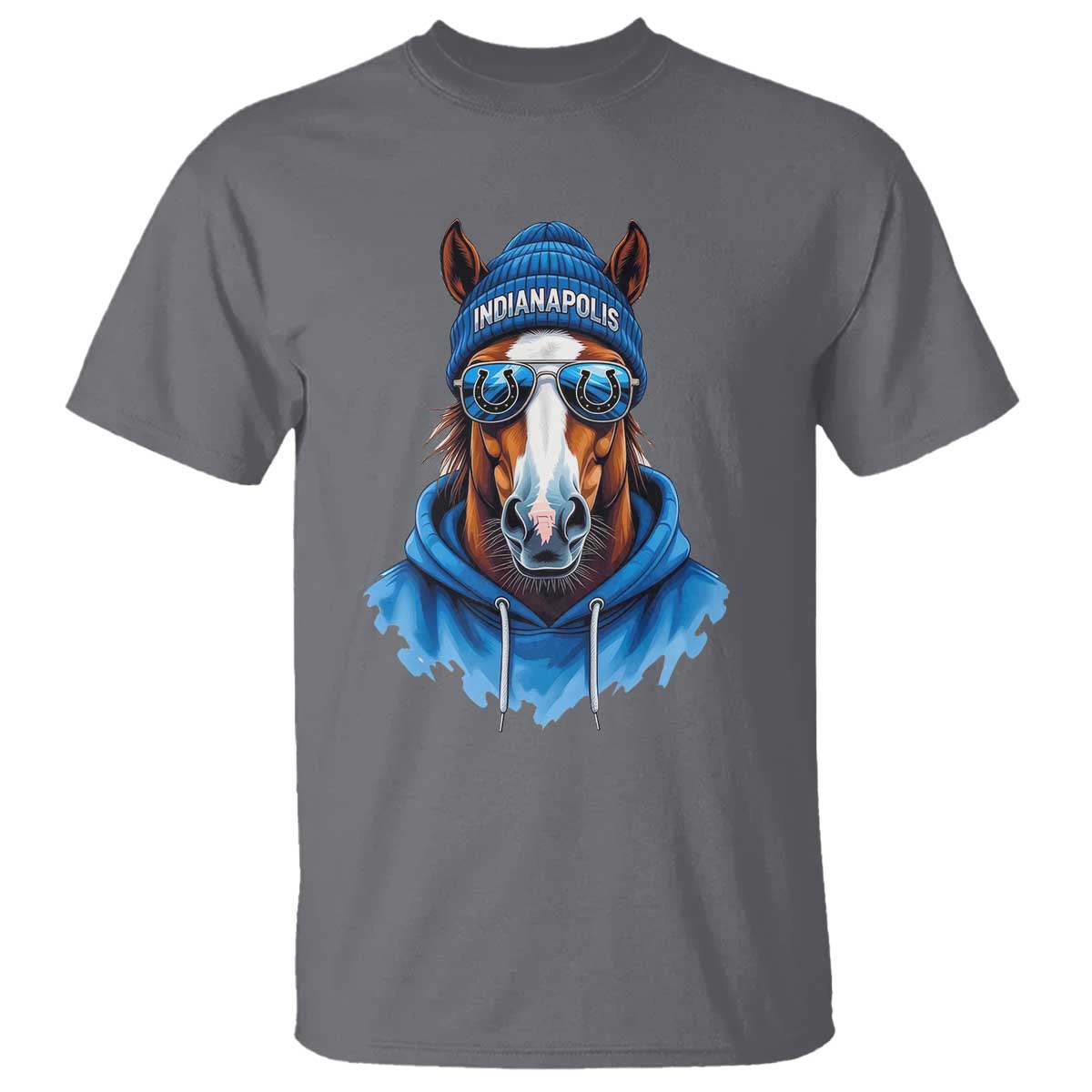 Indianapolis Fan T Shirt Blue Horse Sports Lover Game Day - Wonder Print Shop