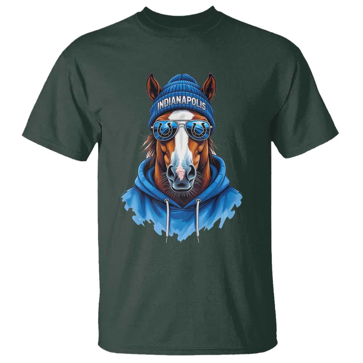 Indianapolis Fan T Shirt Blue Horse Sports Lover Game Day - Wonder Print Shop
