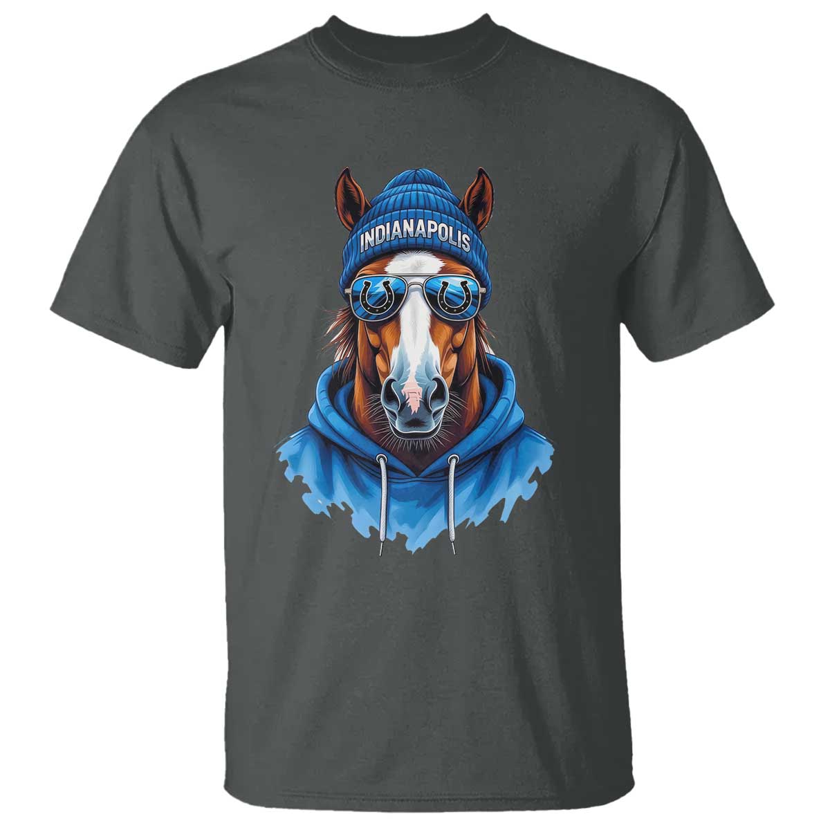 Indianapolis Fan T Shirt Blue Horse Sports Lover Game Day - Wonder Print Shop