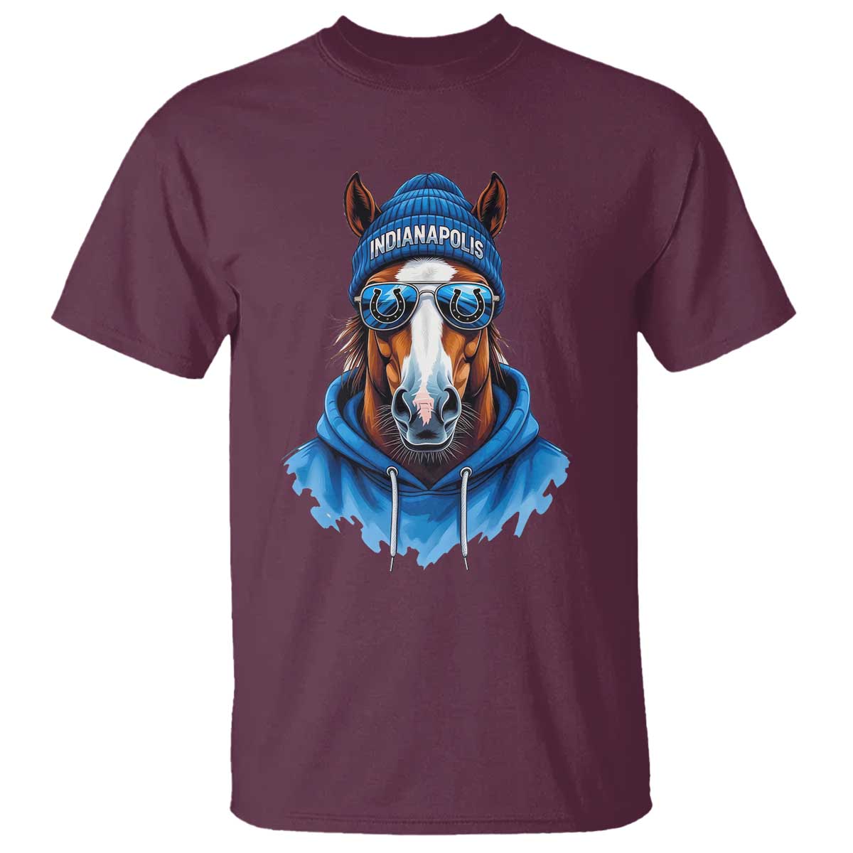 Indianapolis Fan T Shirt Blue Horse Sports Lover Game Day - Wonder Print Shop