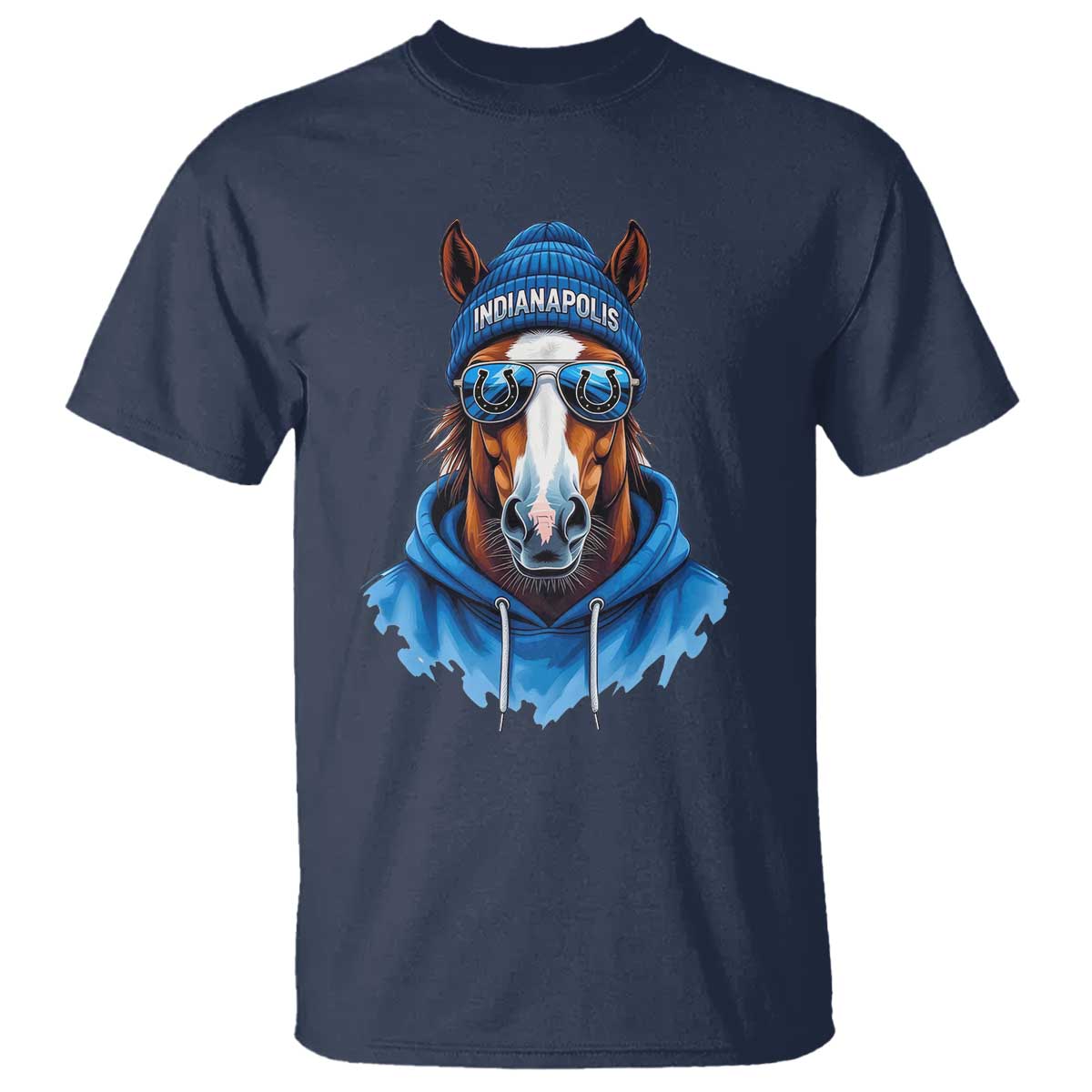 Indianapolis Fan T Shirt Blue Horse Sports Lover Game Day - Wonder Print Shop