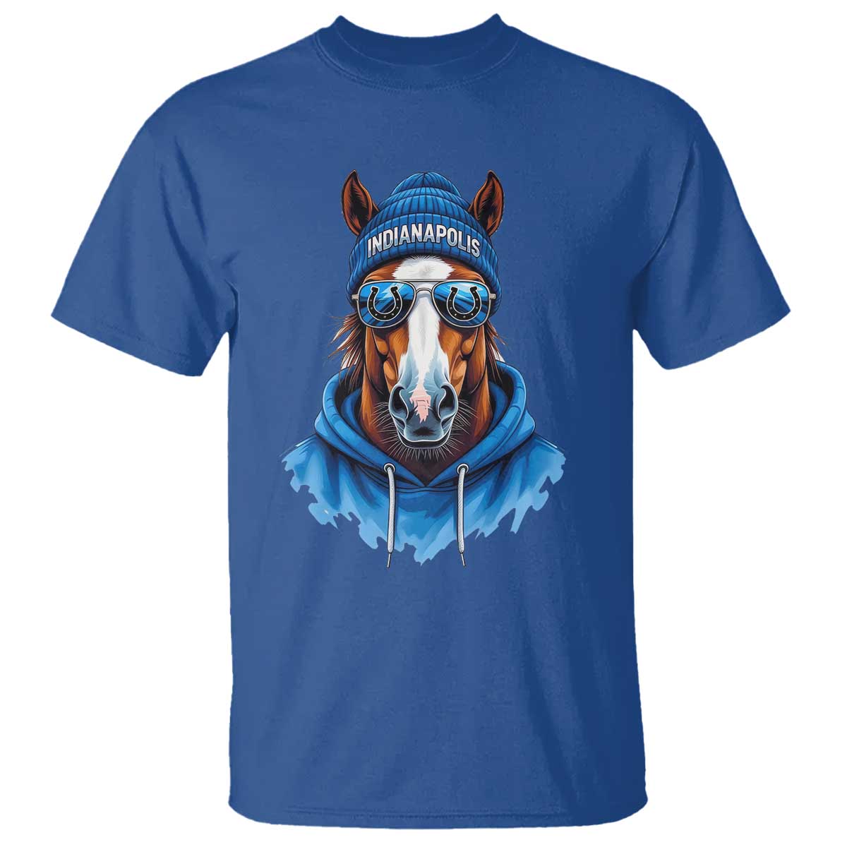 Indianapolis Fan T Shirt Blue Horse Sports Lover Game Day - Wonder Print Shop