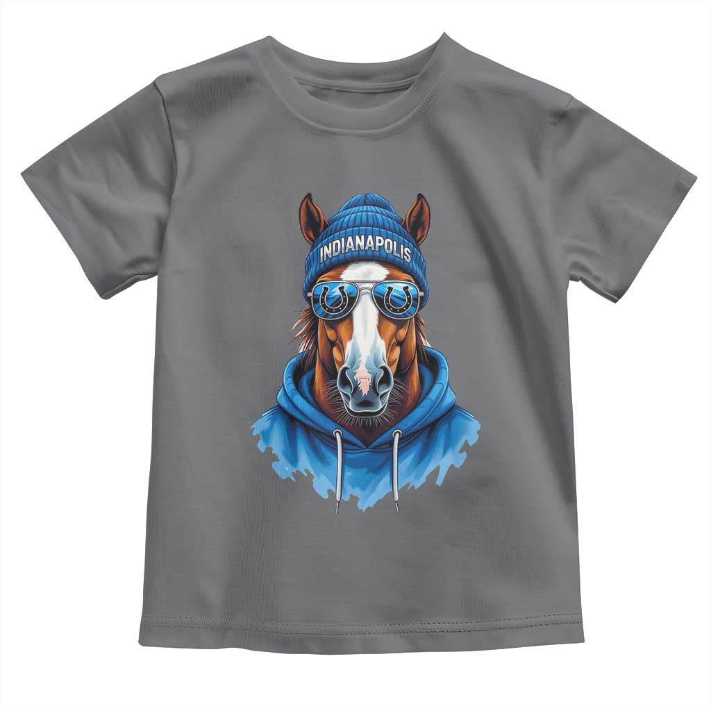 Indianapolis Fan Toddler T Shirt Blue Horse Sports Lover Game Day - Wonder Print Shop