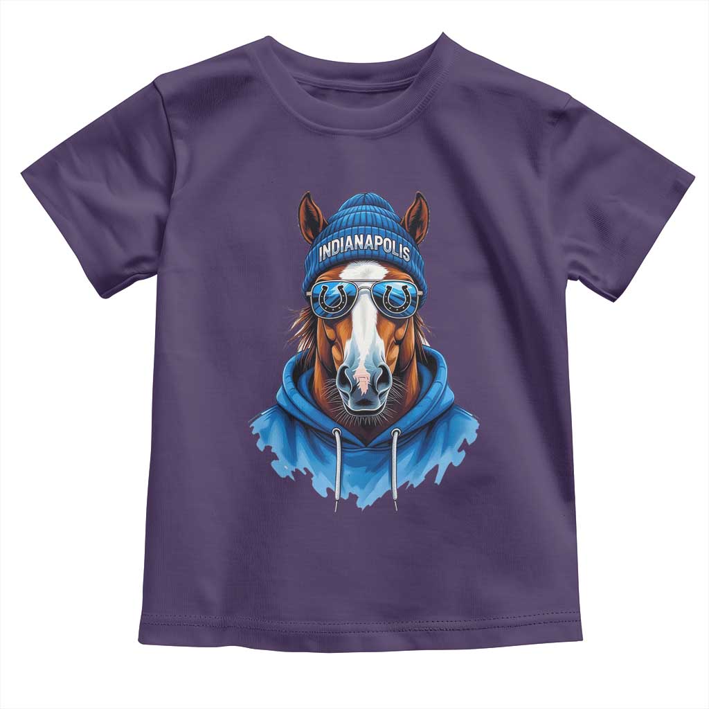 Indianapolis Fan Toddler T Shirt Blue Horse Sports Lover Game Day - Wonder Print Shop