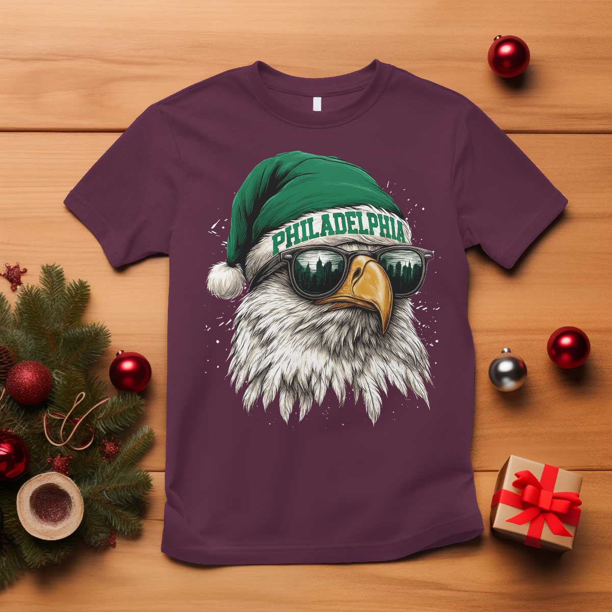 Christmas Philadelphia Fan T Shirt Funny Santa Eagles Sport Philly Fan - Wonder Print Shop