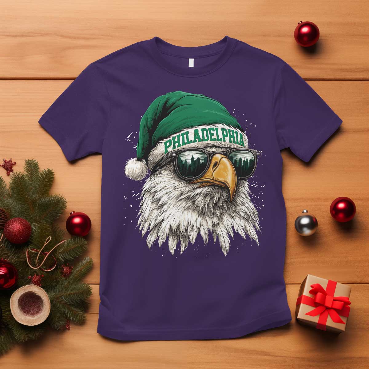 Christmas Philadelphia Fan T Shirt Funny Santa Eagles Sport Philly Fan - Wonder Print Shop