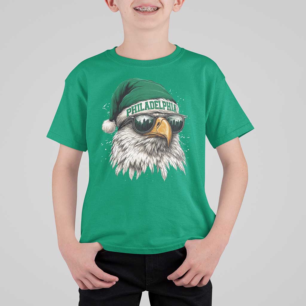 Christmas Philadelphia Fan T Shirt For Kid Funny Santa Eagles Sport Philly Fan - Wonder Print Shop