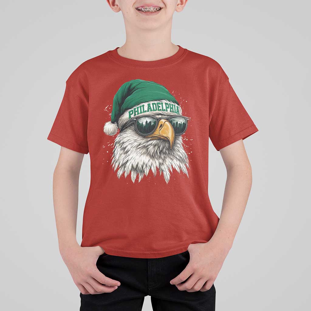 Christmas Philadelphia Fan T Shirt For Kid Funny Santa Eagles Sport Philly Fan - Wonder Print Shop