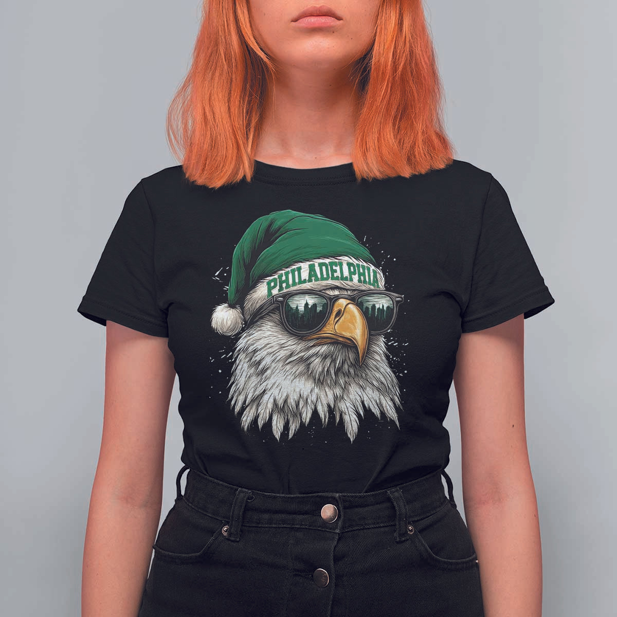 Christmas Philadelphia Fan T Shirt For Women Funny Santa Eagles Sport Philly Fan - Wonder Print Shop