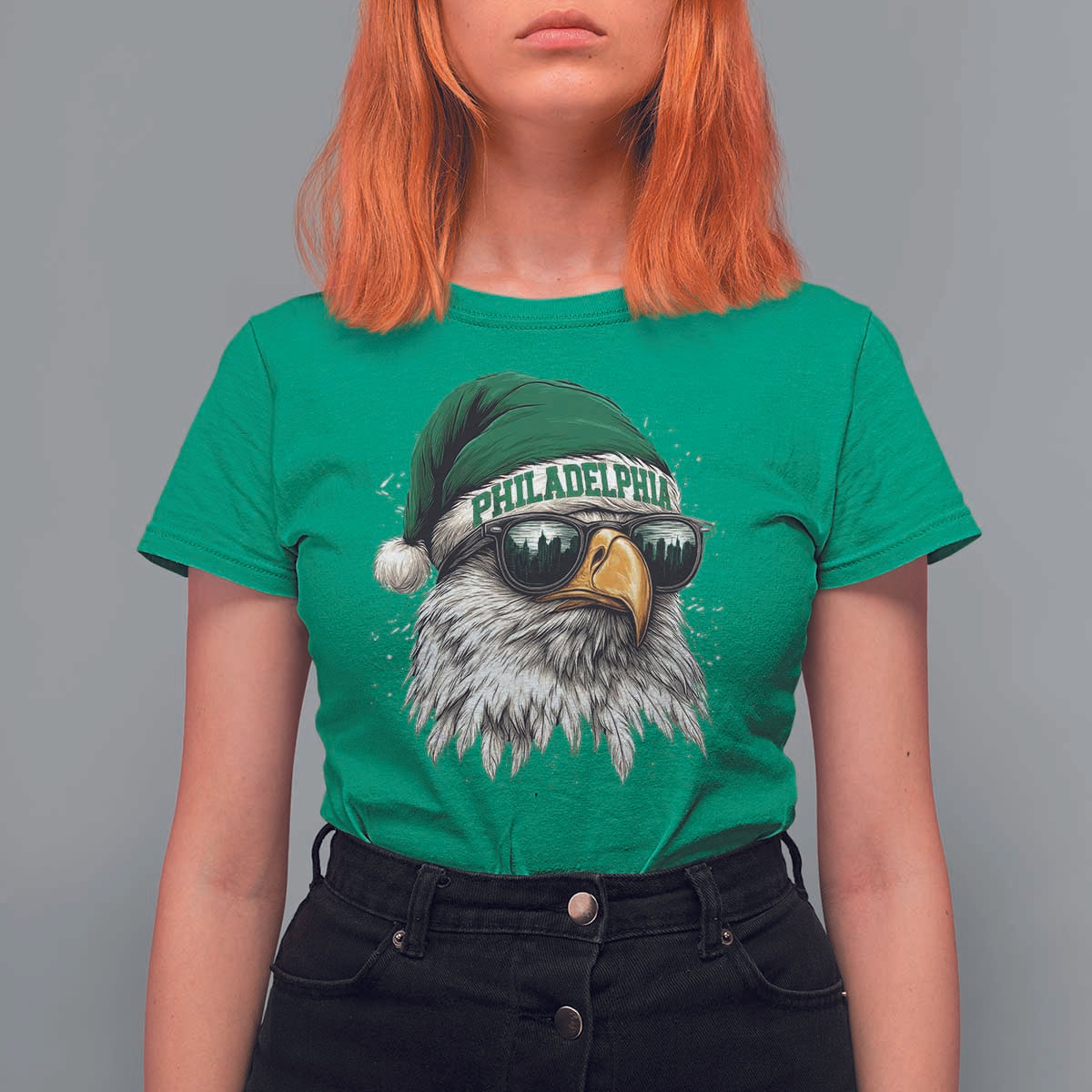 Christmas Philadelphia Fan T Shirt For Women Funny Santa Eagles Sport Philly Fan - Wonder Print Shop