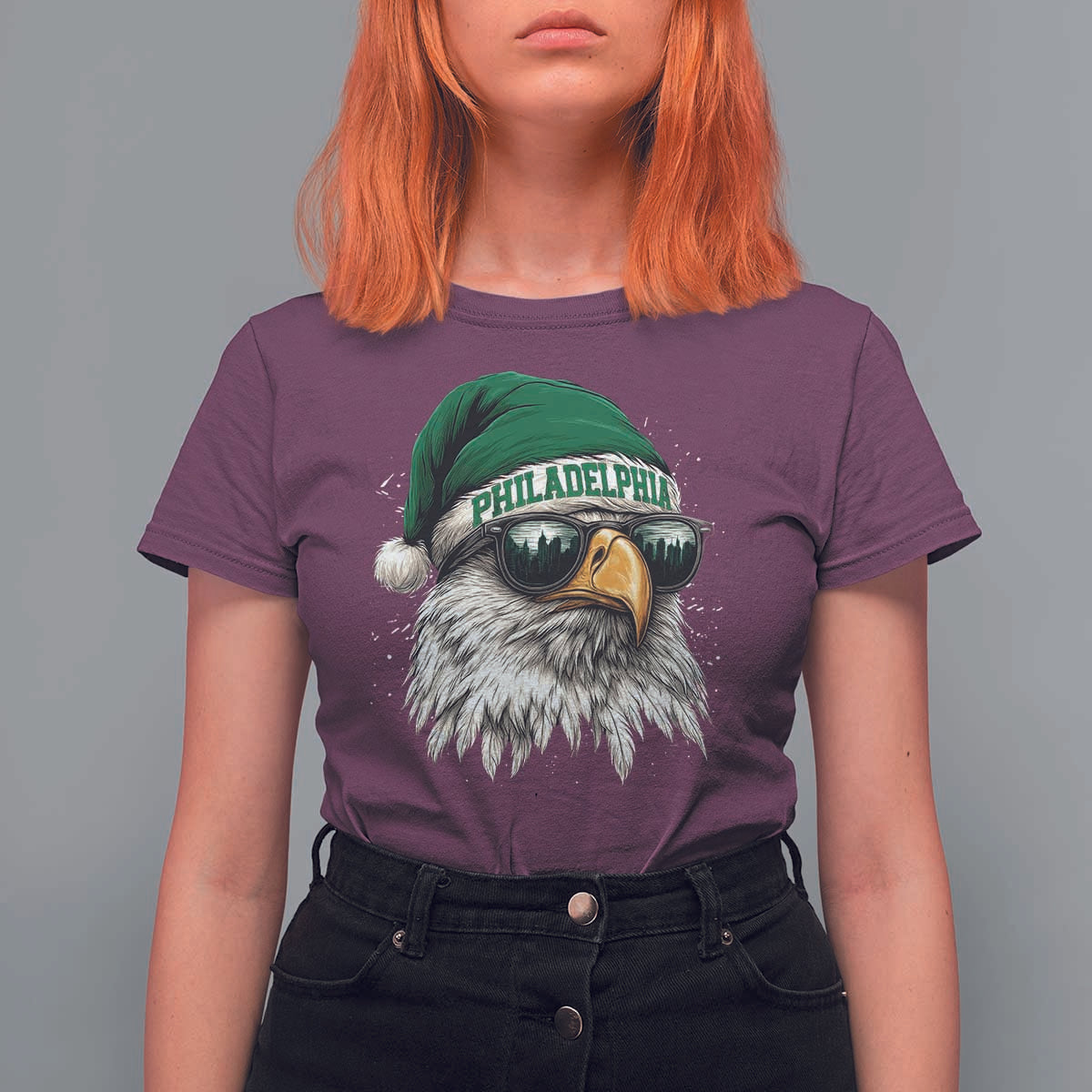 Christmas Philadelphia Fan T Shirt For Women Funny Santa Eagles Sport Philly Fan - Wonder Print Shop