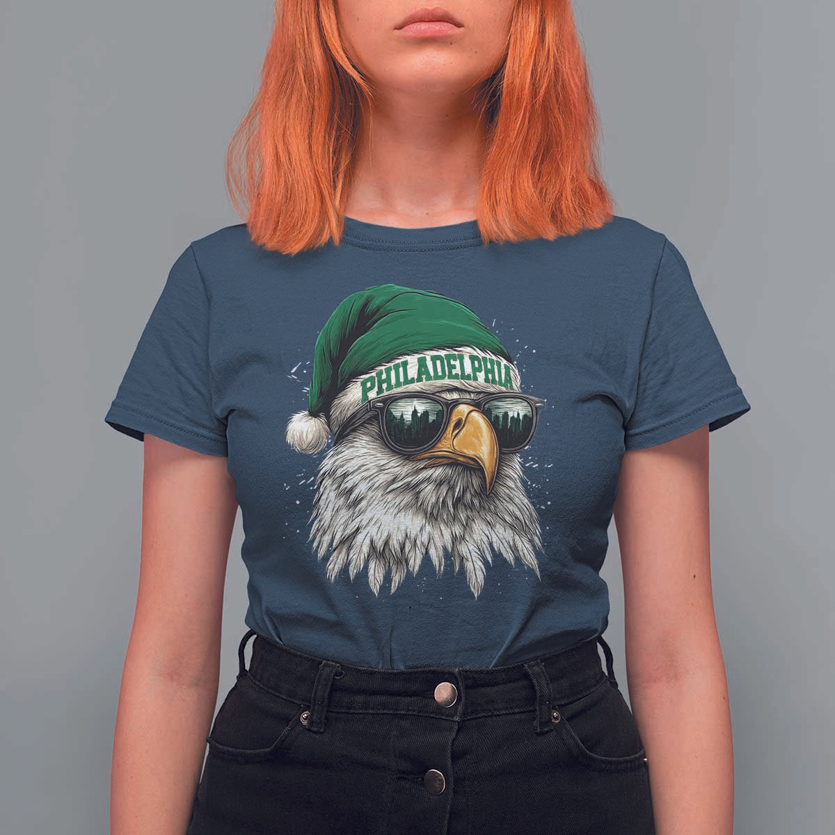 Christmas Philadelphia Fan T Shirt For Women Funny Santa Eagles Sport Philly Fan - Wonder Print Shop
