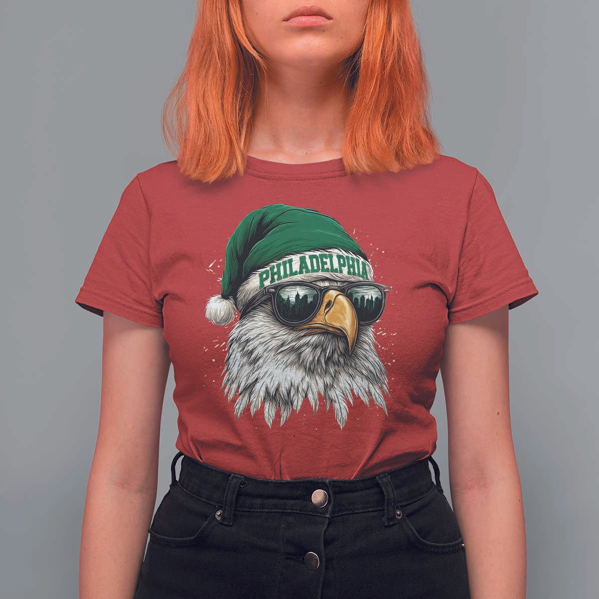 Christmas Philadelphia Fan T Shirt For Women Funny Santa Eagles Sport Philly Fan - Wonder Print Shop