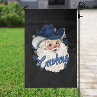 Christmas Cowboys Fan Garden Flag Funny Xmas American Football Blue Santa - Wonder Print Shop