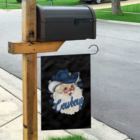 Christmas Cowboys Fan Garden Flag Funny Xmas American Football Blue Santa - Wonder Print Shop