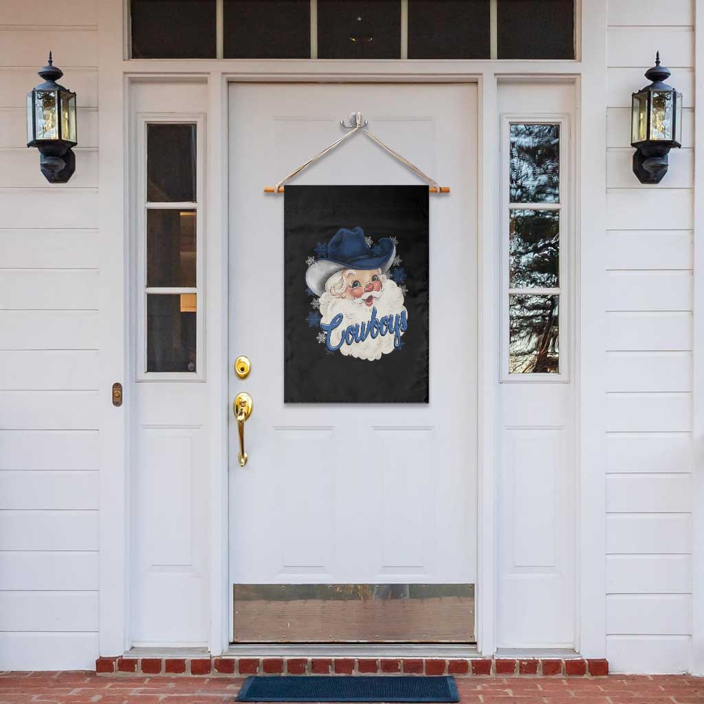 Christmas Cowboys Fan Garden Flag Funny Xmas American Football Blue Santa - Wonder Print Shop