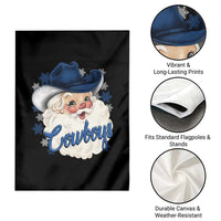 Christmas Cowboys Fan Garden Flag Funny Xmas American Football Blue Santa - Wonder Print Shop