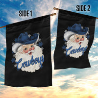 Christmas Cowboys Fan Garden Flag Funny Xmas American Football Blue Santa - Wonder Print Shop
