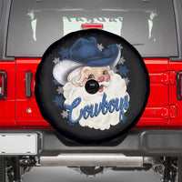 Christmas Cowboys Fan Spare Tire Cover Funny Xmas American Football Blue Santa - Wonder Print Shop