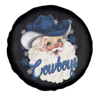 Christmas Cowboys Fan Spare Tire Cover Funny Xmas American Football Blue Santa - Wonder Print Shop