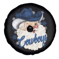 Christmas Cowboys Fan Spare Tire Cover Funny Xmas American Football Blue Santa - Wonder Print Shop