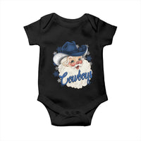 Christmas Cowboys Fan Baby Onesie Funny Xmas American Football Blue Santa - Wonder Print Shop