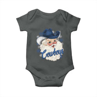 Christmas Cowboys Fan Baby Onesie Funny Xmas American Football Blue Santa - Wonder Print Shop