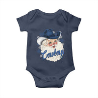 Christmas Cowboys Fan Baby Onesie Funny Xmas American Football Blue Santa - Wonder Print Shop