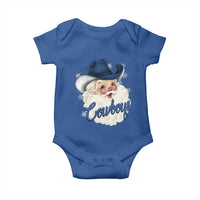 Christmas Cowboys Fan Baby Onesie Funny Xmas American Football Blue Santa - Wonder Print Shop