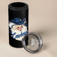 Christmas Cowboys Fan 4 in 1 Can Cooler Tumbler Funny Xmas American Football Blue Santa - Wonder Print Shop