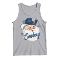 Christmas Cowboys Fan Tank Top Funny Xmas American Football Blue Santa - Wonder Print Shop