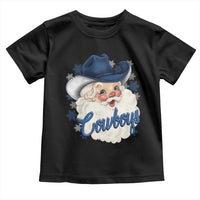 Christmas Cowboys Fan Toddler T Shirt Funny Xmas American Football Blue Santa - Wonder Print Shop