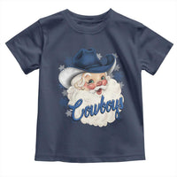 Christmas Cowboys Fan Toddler T Shirt Funny Xmas American Football Blue Santa - Wonder Print Shop