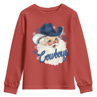 Christmas Cowboys Fan Youth Sweatshirt Funny Xmas American Football Blue Santa - Wonder Print Shop