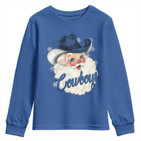 Christmas Cowboys Fan Youth Sweatshirt Funny Xmas American Football Blue Santa - Wonder Print Shop