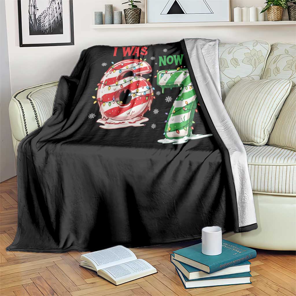Funny 67 Meme 7 Year Old Birthday Christmas Throw Blanket I Was 6 Now I Am 7 Brainrot - Wonder Print Shop
